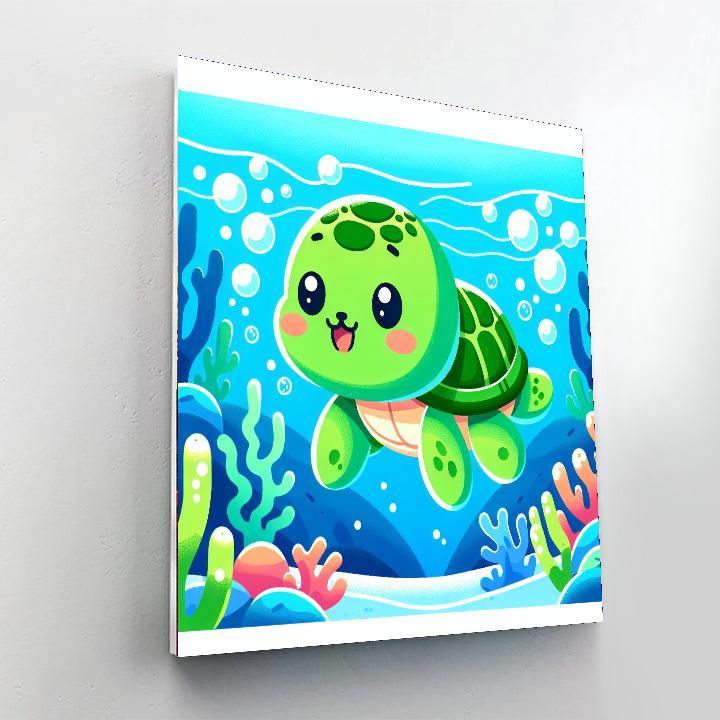 Adventurous Little Turtle DIY Paint By Numbers
