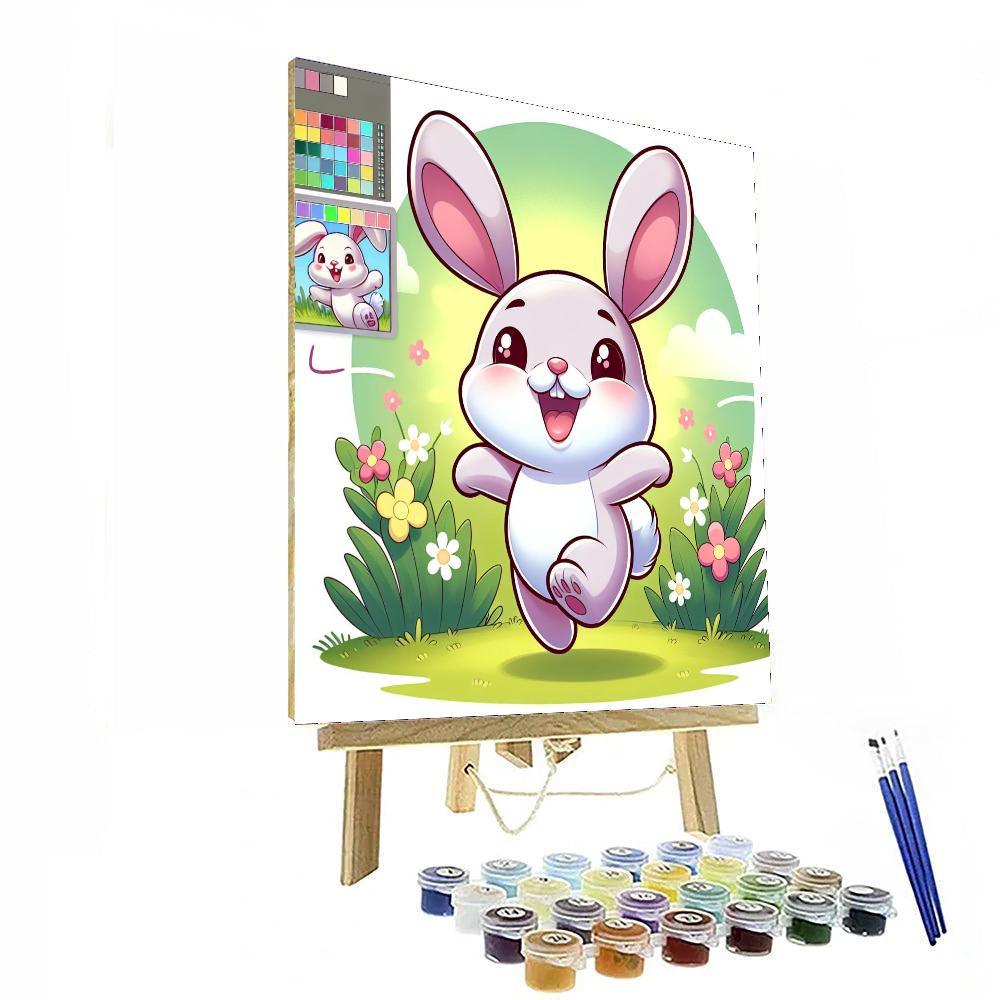 Cheerful Bouncing Bunny Paint By Numbers Kits