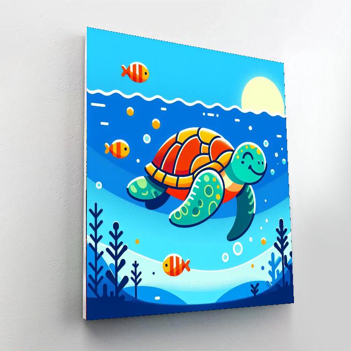 Friendly Sea Turtle Expedition Painting By Numbers Kit