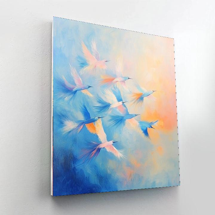 Leonardo Da Vinci Inspired Ethereal Bird's Ballet  DIY Paint By Numbers
