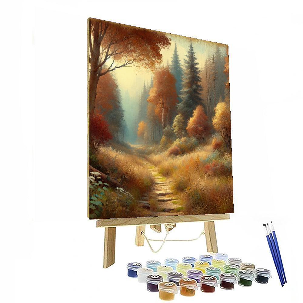 Rustic Woodland Trail Paint By Numbers Art