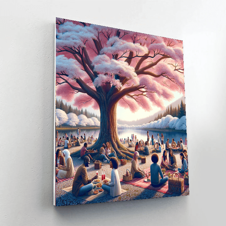 Hanami Cherry Blossom Festival - Japan Paint By Color