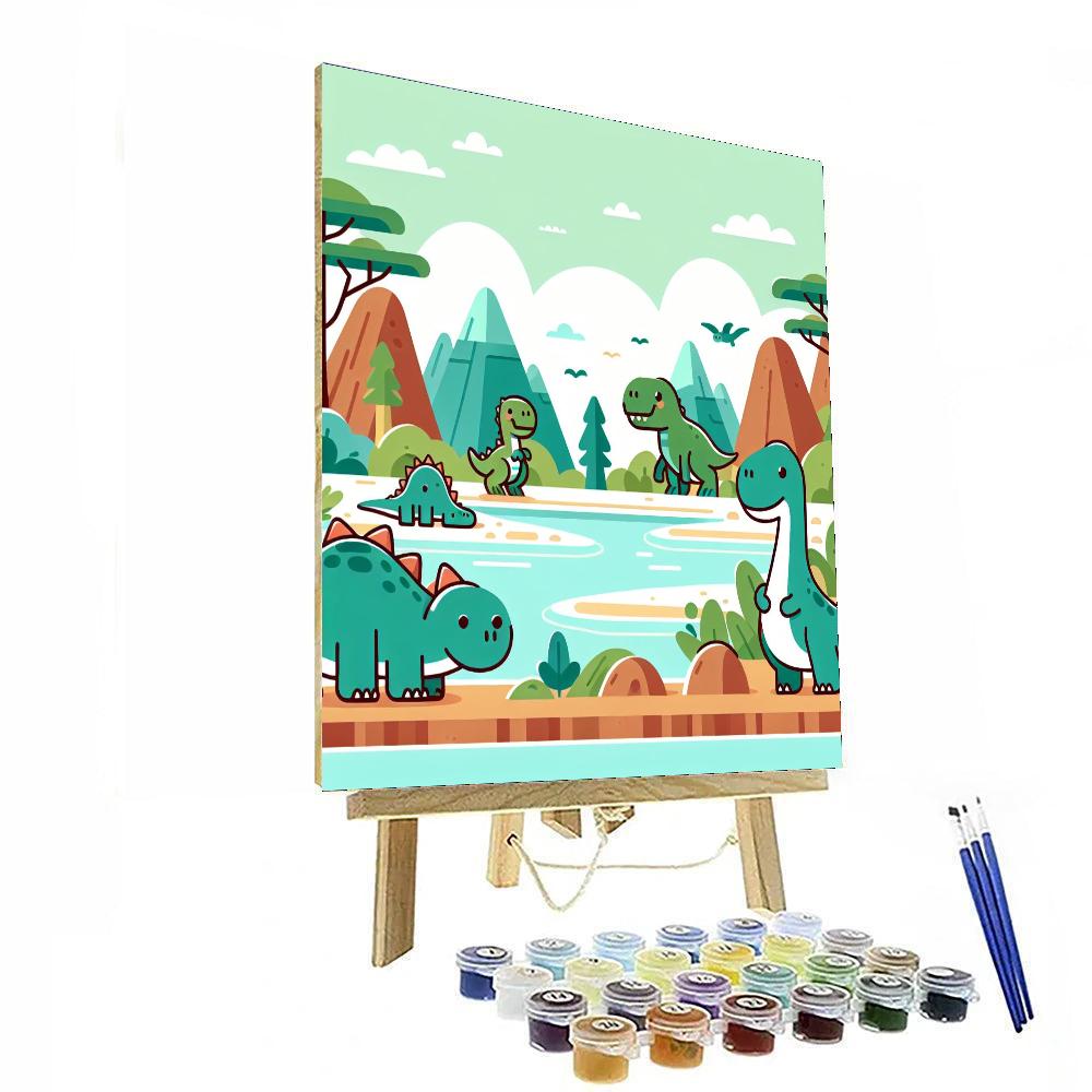 Dino Valley Adventure DIY Paint By Numbers