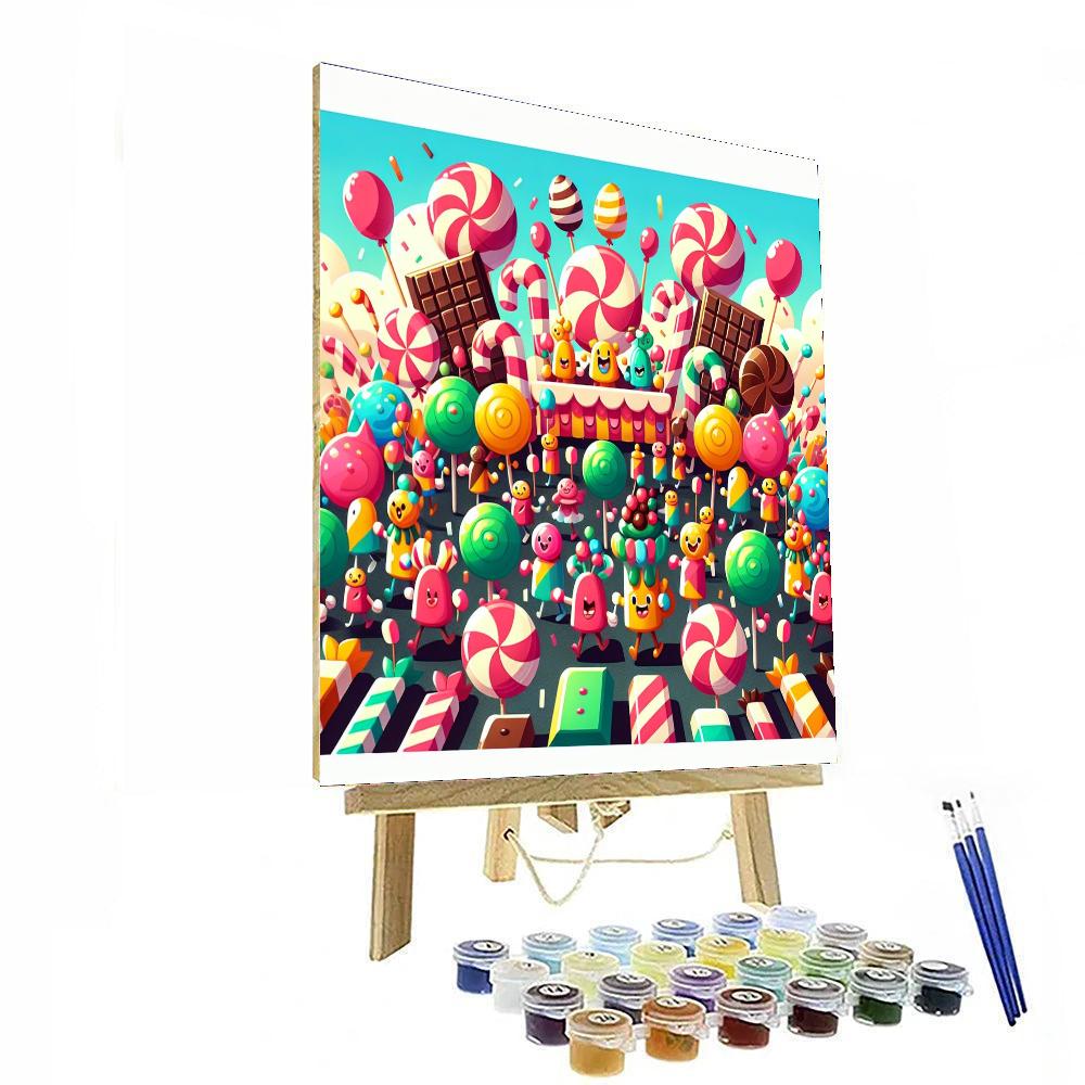 Candyland Parade Painting Number Kit