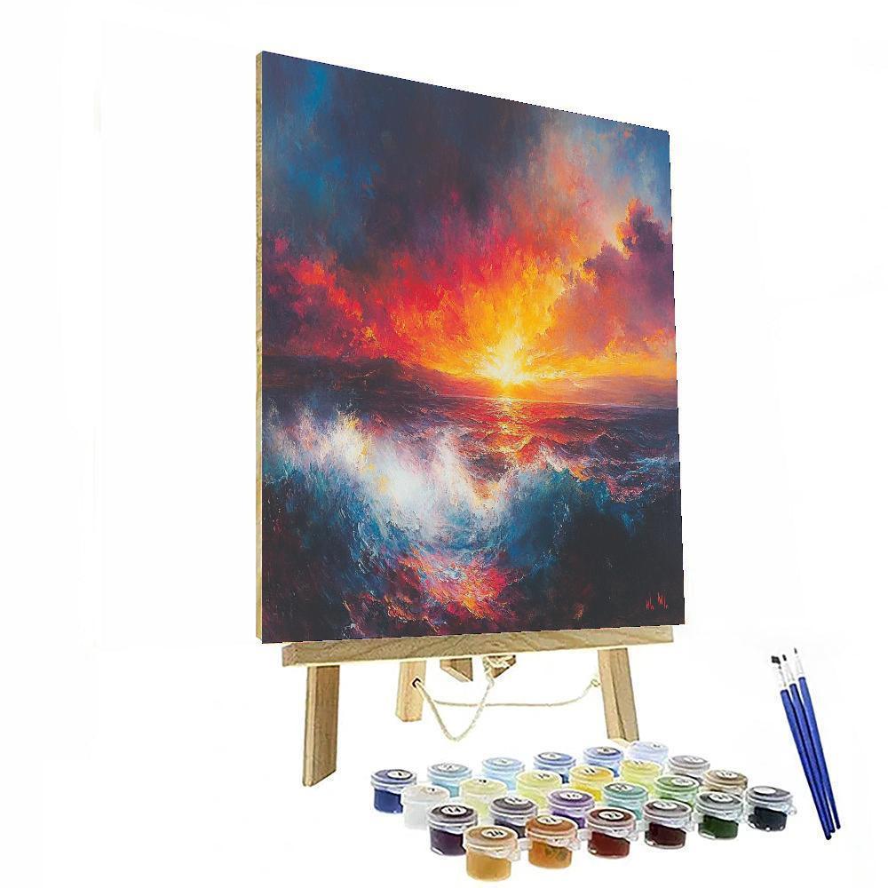 J.M.W. Turner Inspired Turner's Fiery Sunset  Numbered Painting Kits