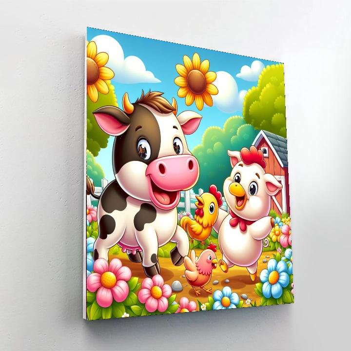 Cheery Farmyard Fun DIY Paint By Numbers