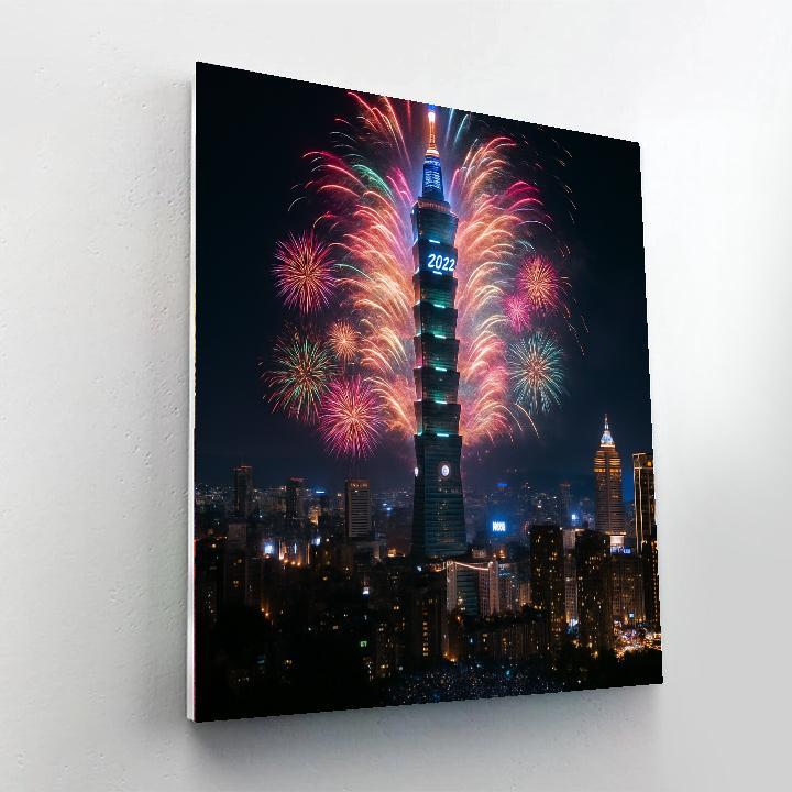 Taipei 101 New Year Fireworks - Taiwan Paint By Number