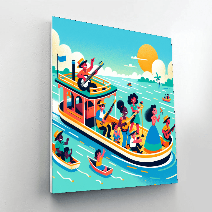 Festive Riverboat Ride Number Painting