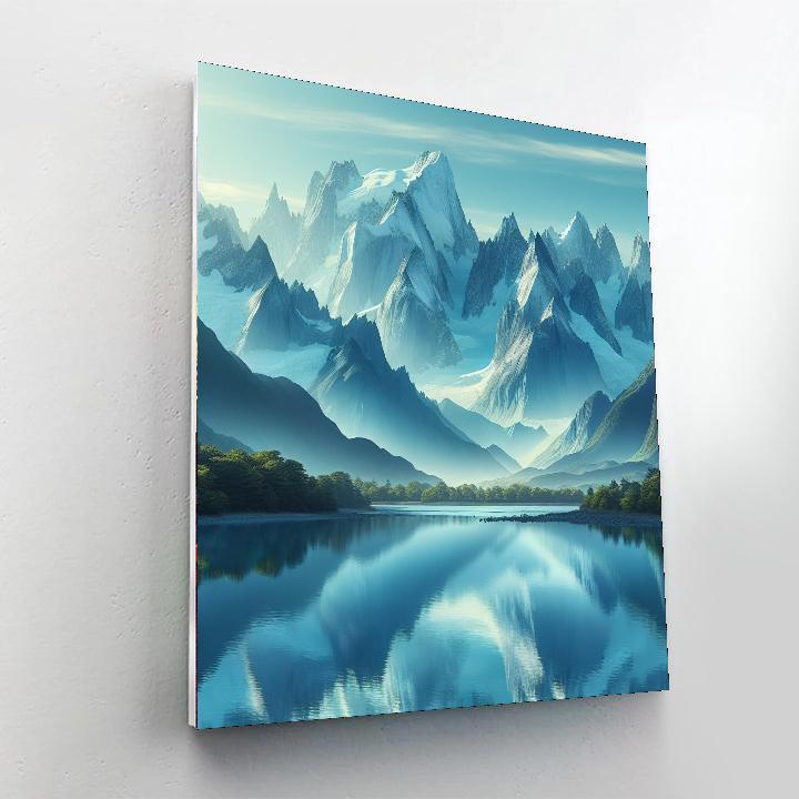 Peaceful Mountain Reflection DIY Paint By Numbers