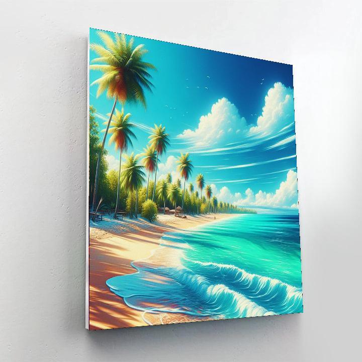 Serene Tropical Beach Retreat Paint By Color