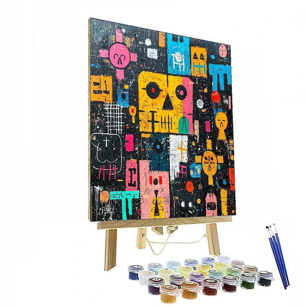 Jean-Michel Basquiat Inspired Echos Of Identity  Numbered Painting Kits