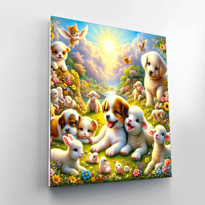 Cute Baby Animal Family Paint By Numbers