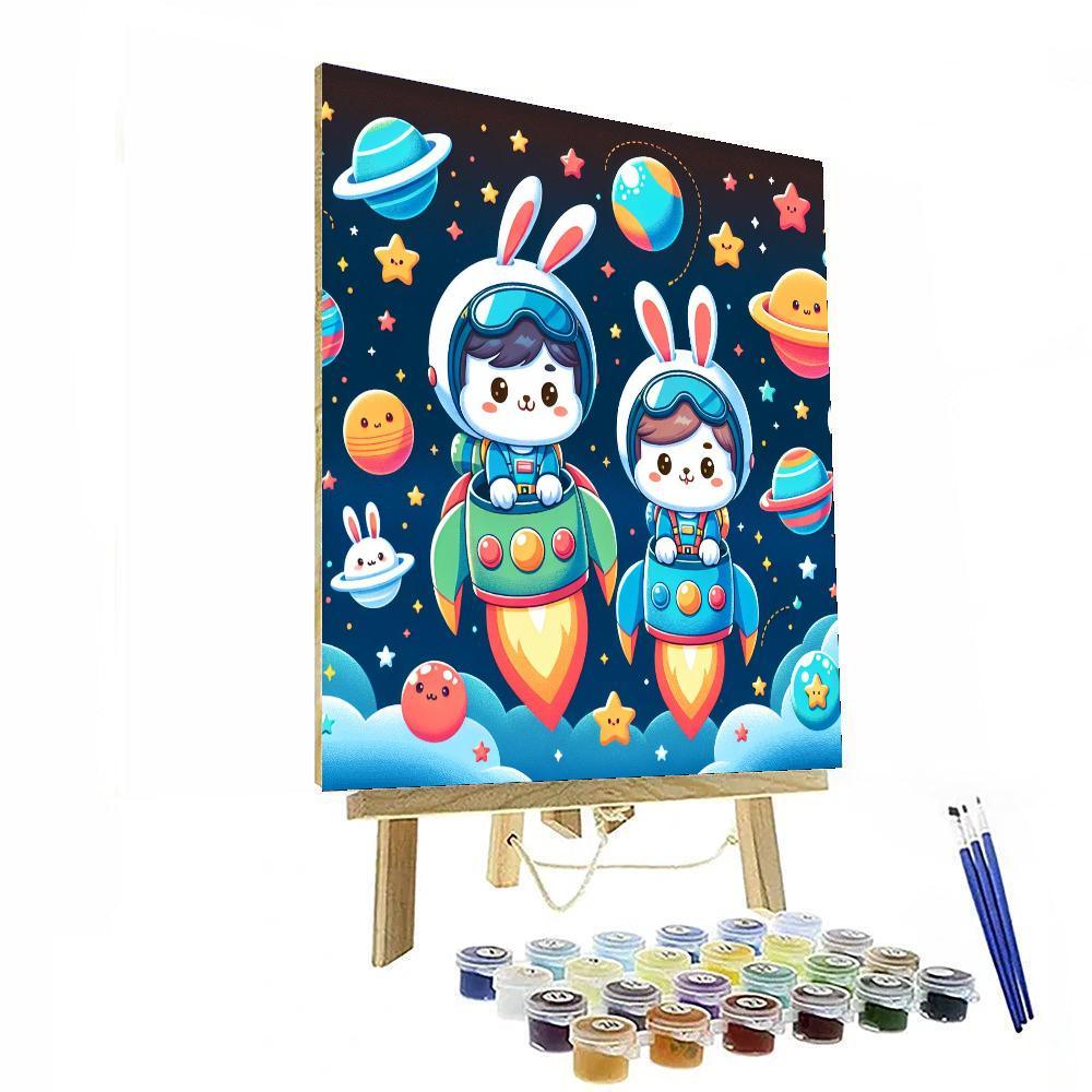 Rocketing Rabbits Painting By Numbers Kit