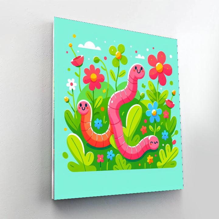 Wiggly Worm Wonderland Paint By Numbers Art