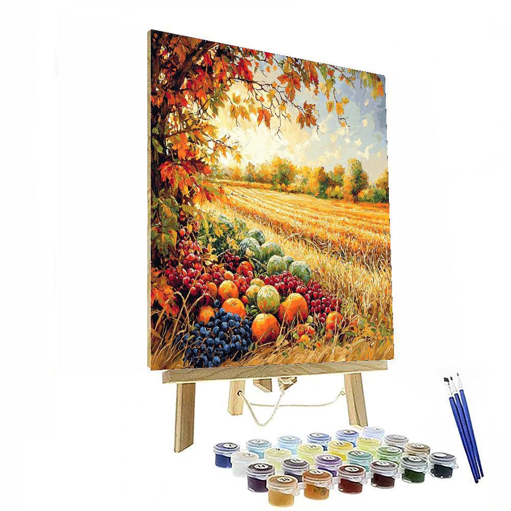 Paul Cézanne Inspired Sunlit Harvest  Number Painting