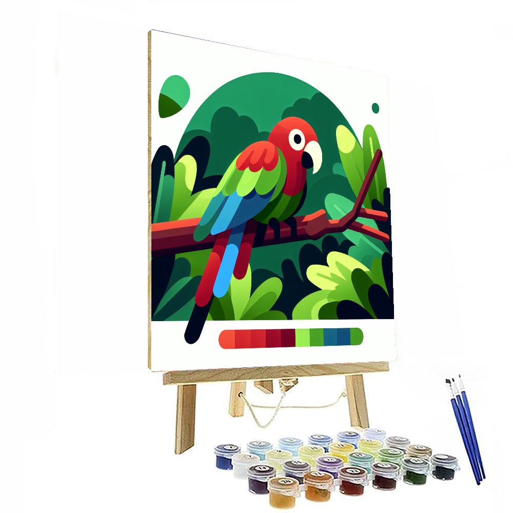 Rainforest Parrot Paradise Painting By Numbers Kit
