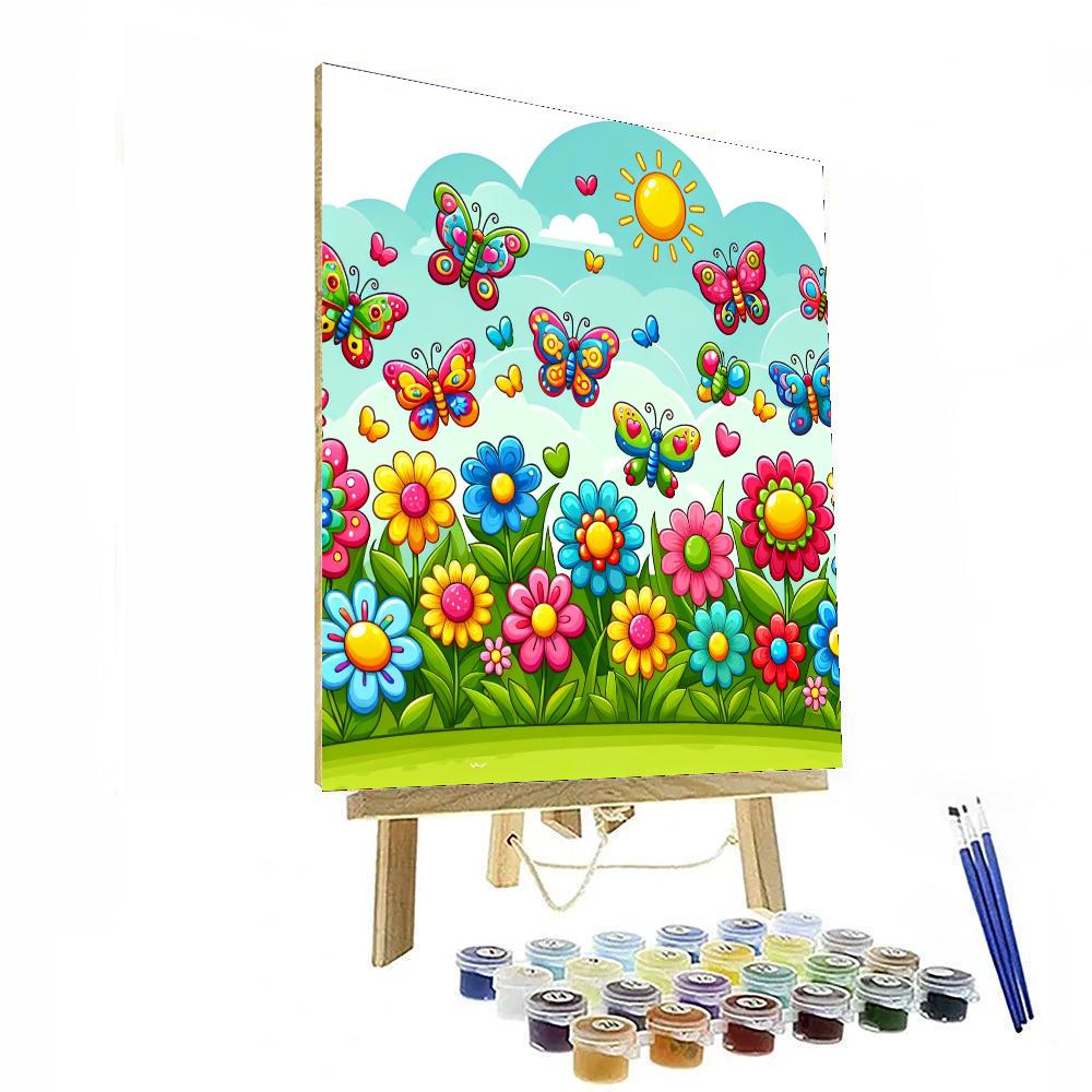Sunny Butterfly Landing Paint By Numbers Art