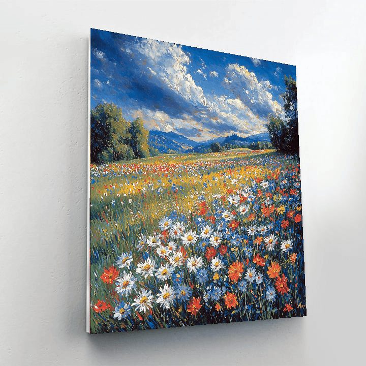 Claude Monet Inspired Colorful Meadows  Numbered Painting Kits
