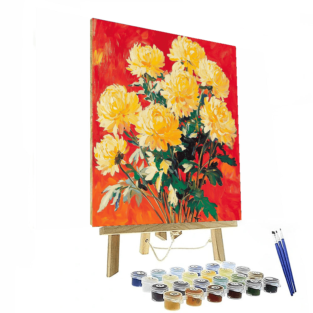 Édouard Manet Inspired Chrysanthemum Chorus  Paint By Color