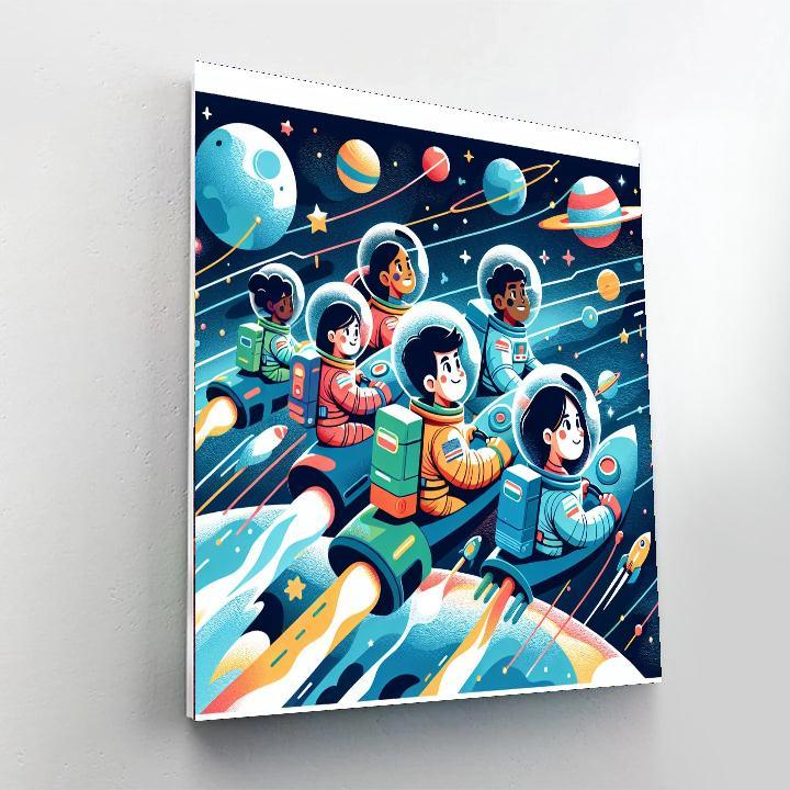 Astronauts On A Space Journey Paint By Number