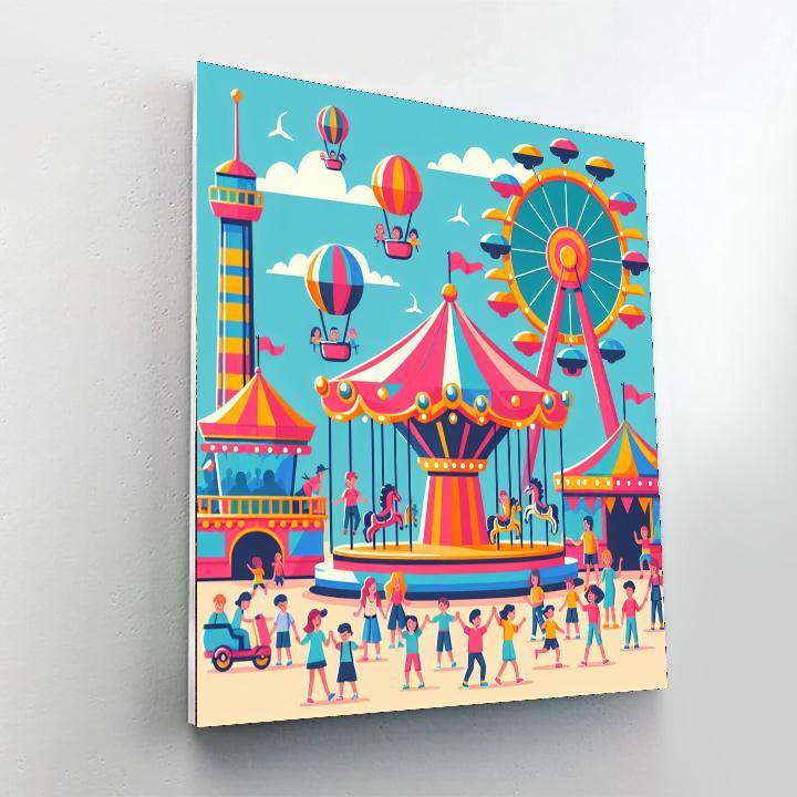 Fun Fairground Rides Numbered Painting Kits