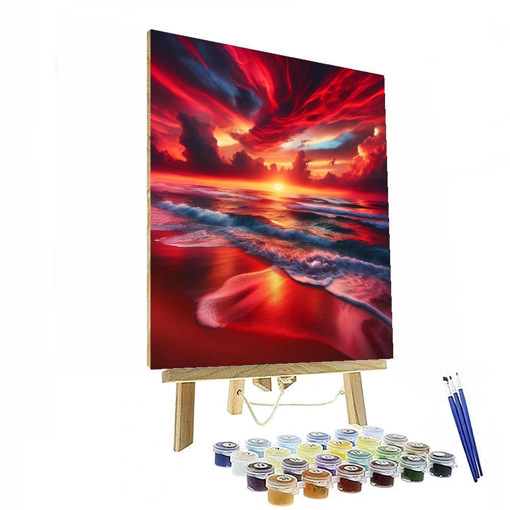 Crimson Horizon Sunset Numbered Painting Kits