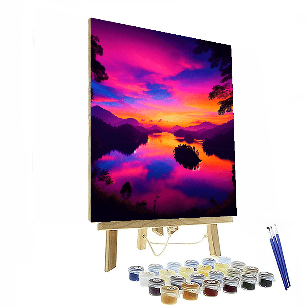 Mystical Lake Reflections Numbered Painting Kits