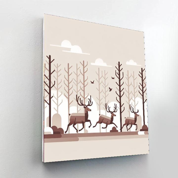 Energetic Elk Expedition Number Painting