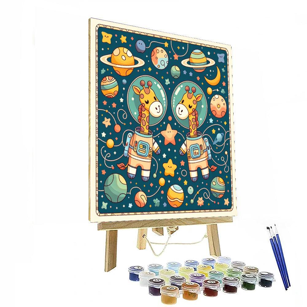 Galactic Giraffes Painting Number Kit