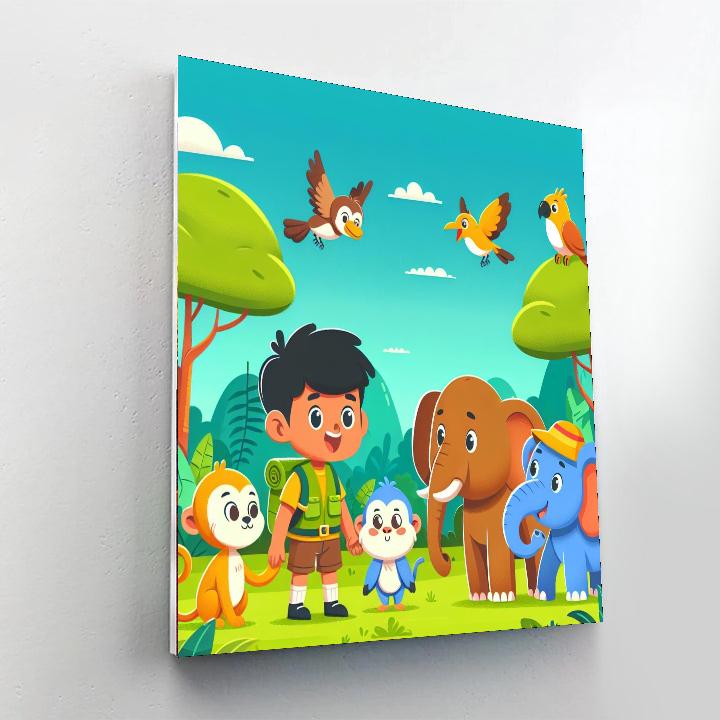 Safari Jungle Encounter Painting Number Kit
