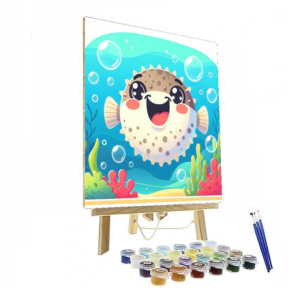 Cheerful Pufferfish Paint By Color
