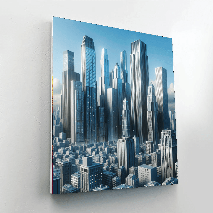Urban Rooftop Skyline Paint By Color