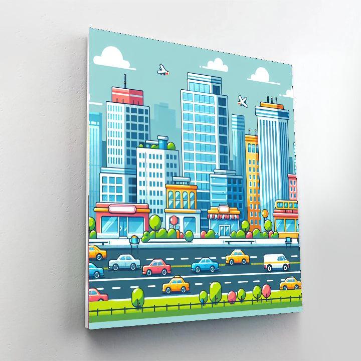 Busy Townscape Painting By Numbers Kit