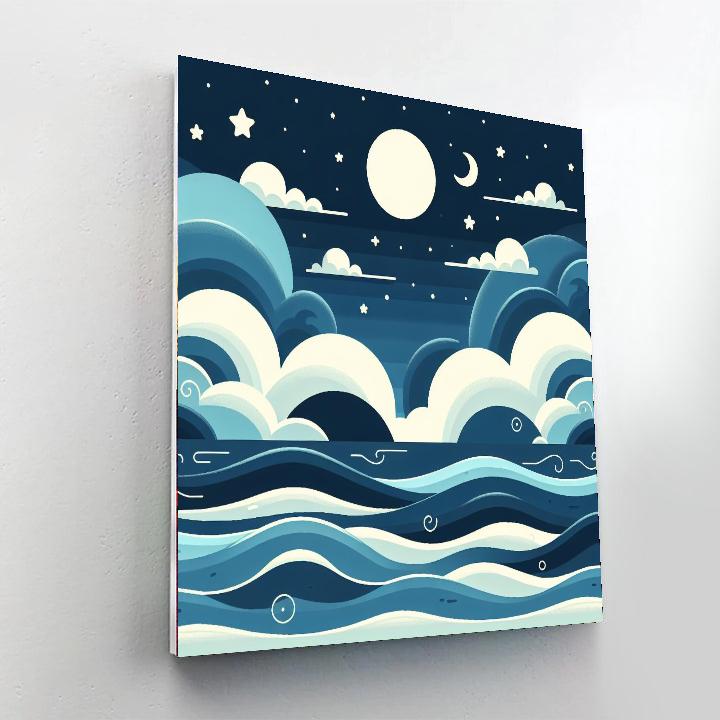 Starlit Sea Paint By Numbers Art