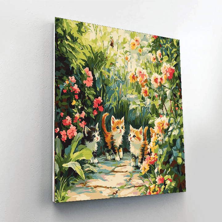 Beatrix Potter Inspired Charming Kittens  Paint By Numbers Art