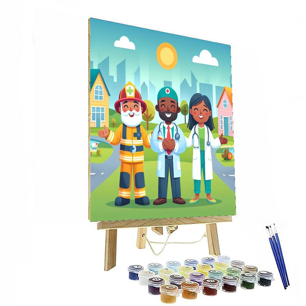 Friendly Neighborhood Helpers Paint By Numbers Art