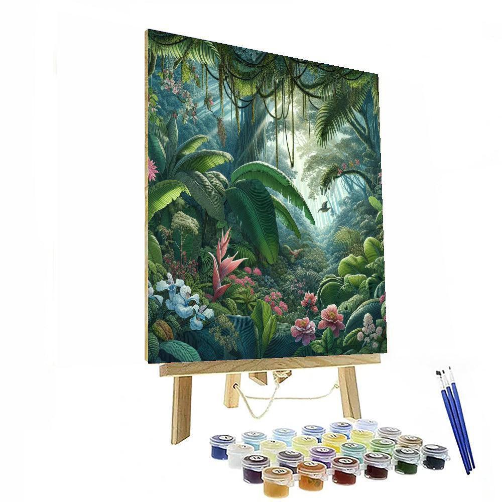 Glistening Rainforest Canopy Painting Number Kit