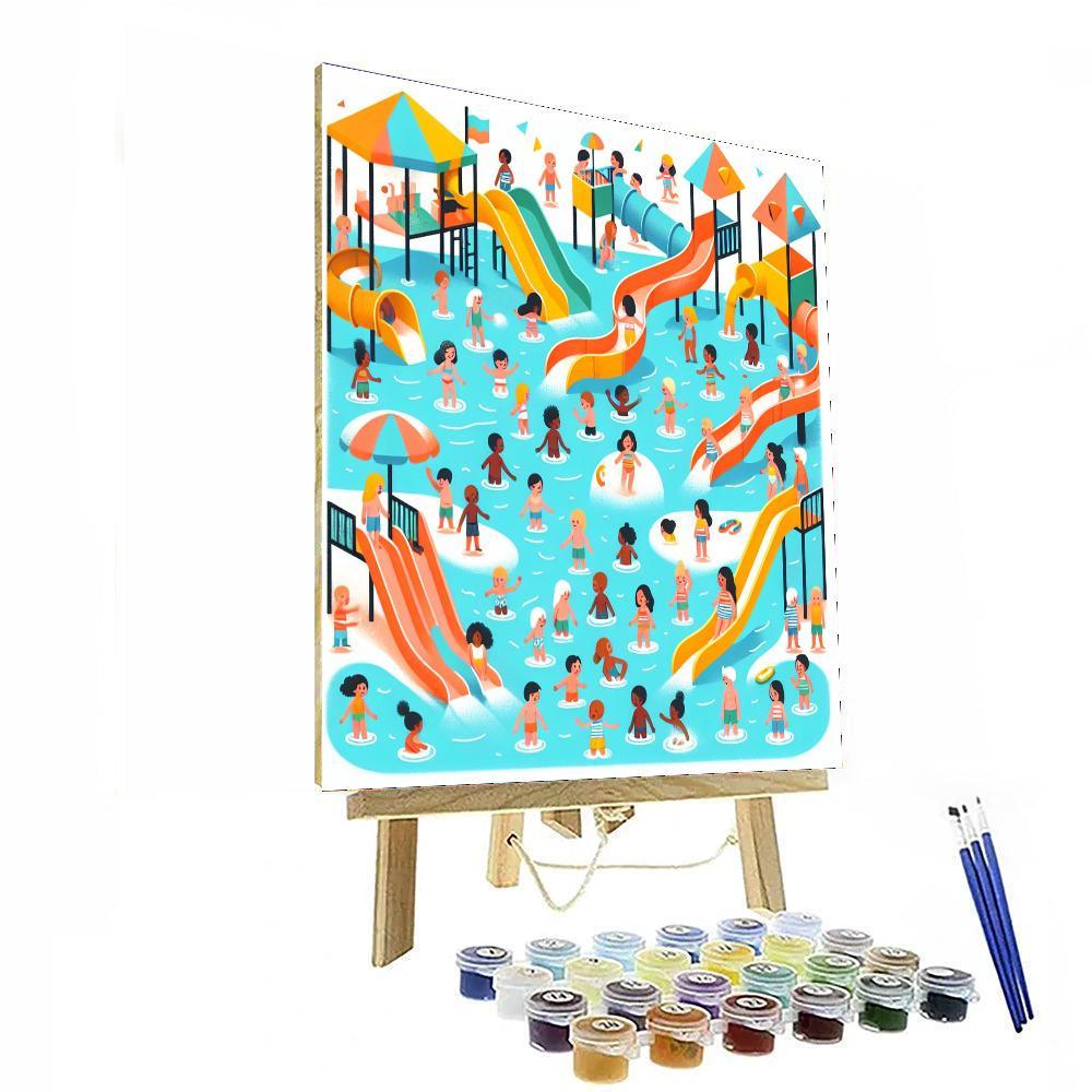 Whimsical Water Park Painting By Numbers Kit