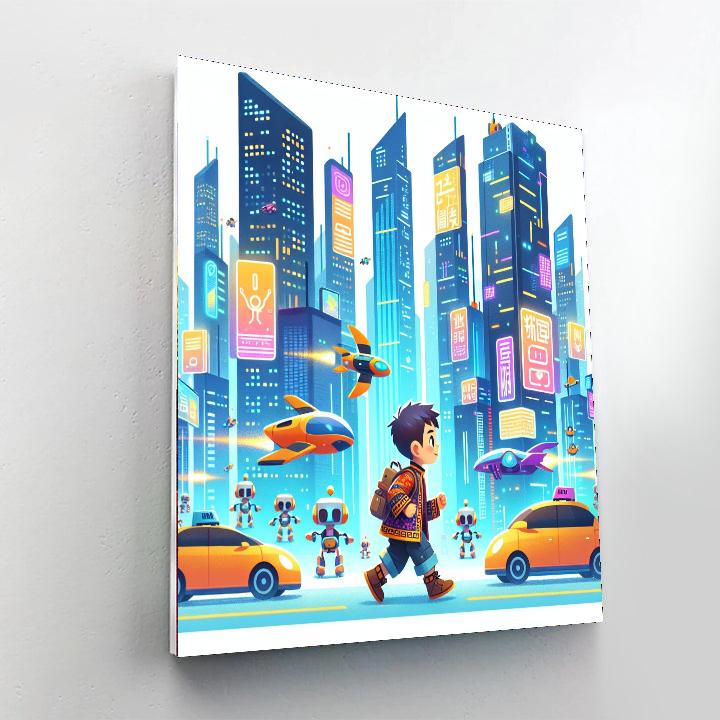Futuristic City Quest Painting Number Kit