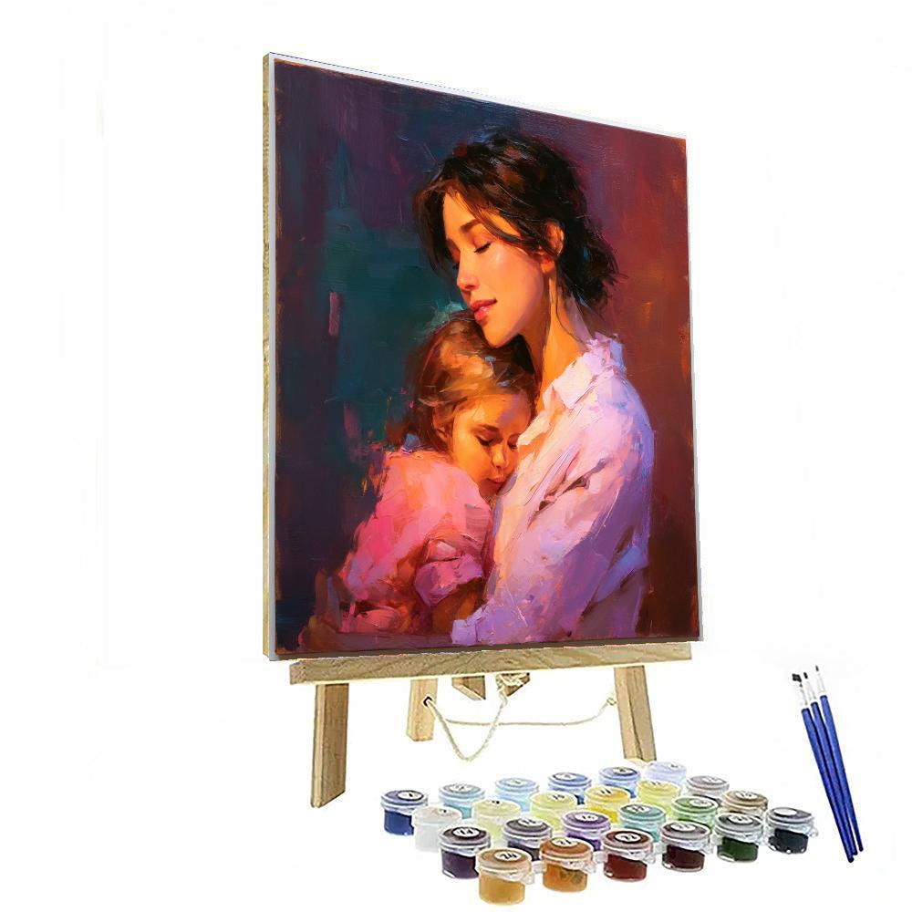 A Mother's Gentle Embrace Painting Number Kit