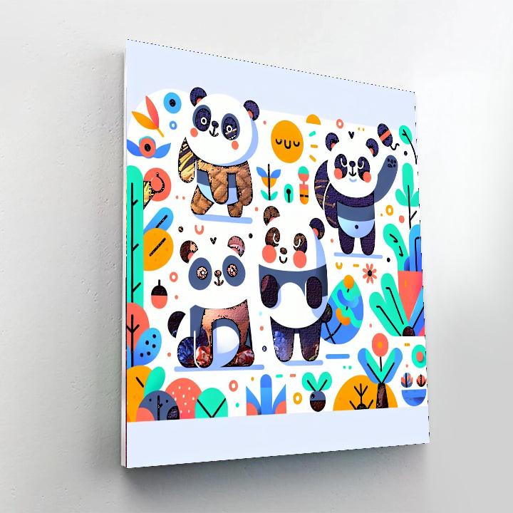 Pop Art Pandas Painting Number Kit