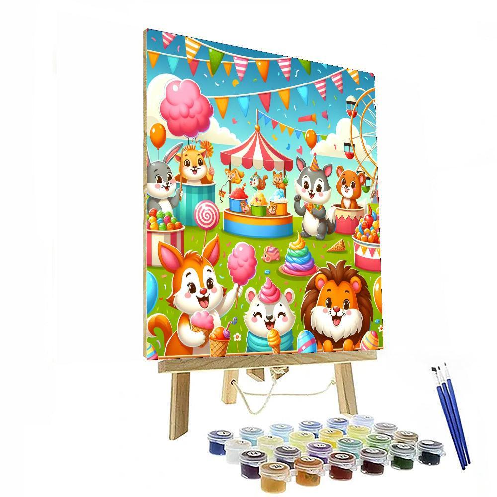 Charming Animal Carnival Painting Number Kit