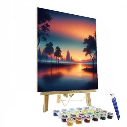 Blissful Sunset Retreat Paint By Numbers Art