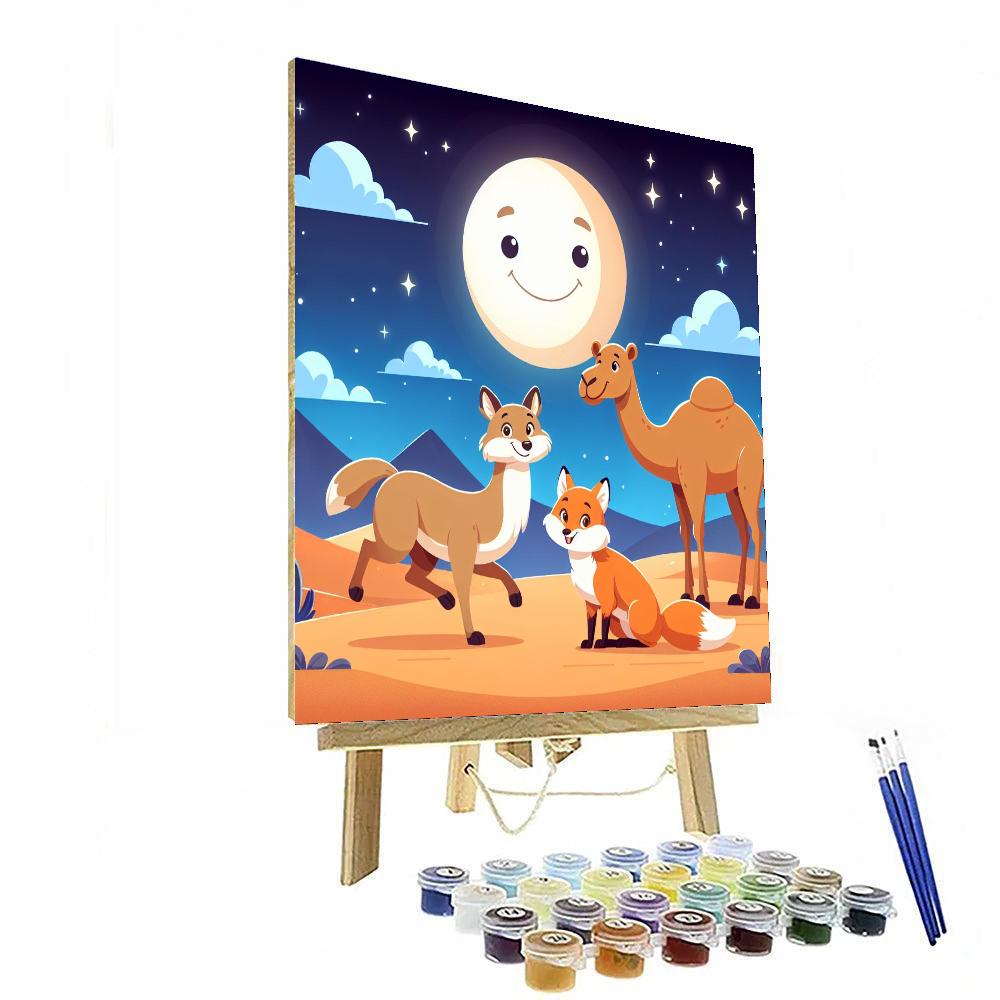 Moonlit Desert Safari Paint By Numbers Art