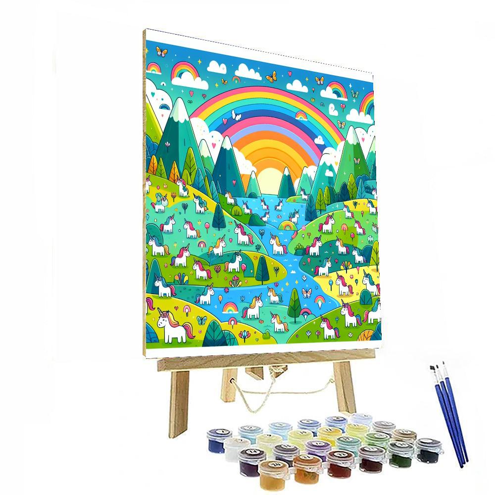 Unicorn's Rainbow Valley Numbered Painting Kits