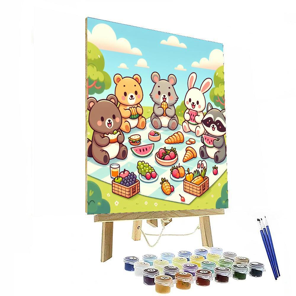 Cheerful Picnic Animals Paint By Numbers Kits