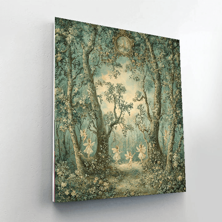 Jean-Honoré Fragonard Inspired Rococo Woodland Fairies  Paint By Number