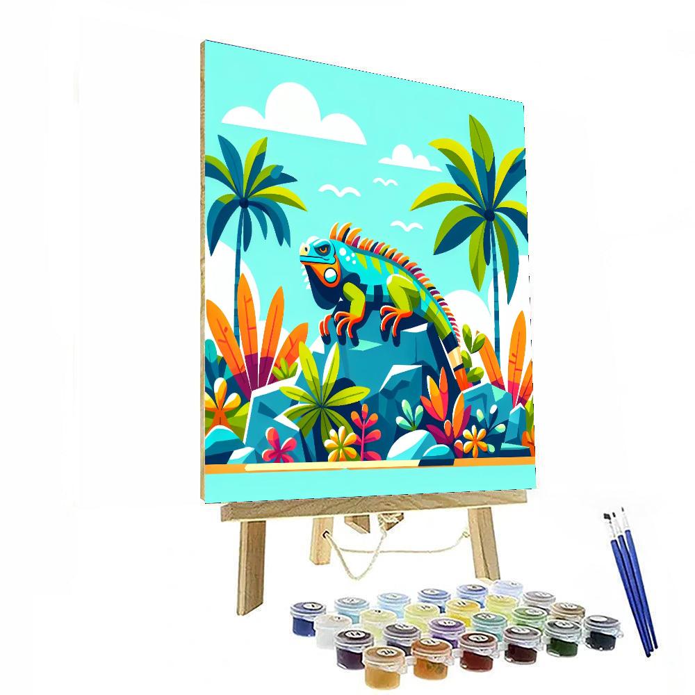 Incredible Iguana Island Painting Number Kit