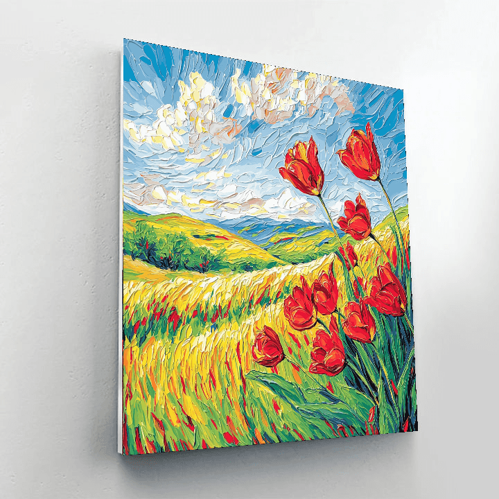 Vincent Van Gogh Inspired Dancing Tulips  Paint By Numbers Art