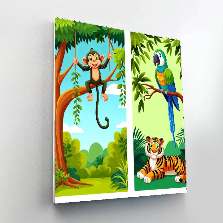 Friendly Jungle Expedition Number Painting